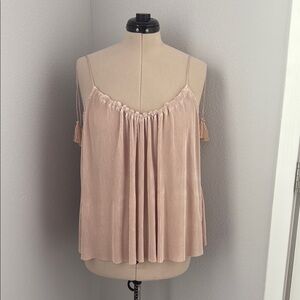 H&M Tan and Pink Pleated Camisole